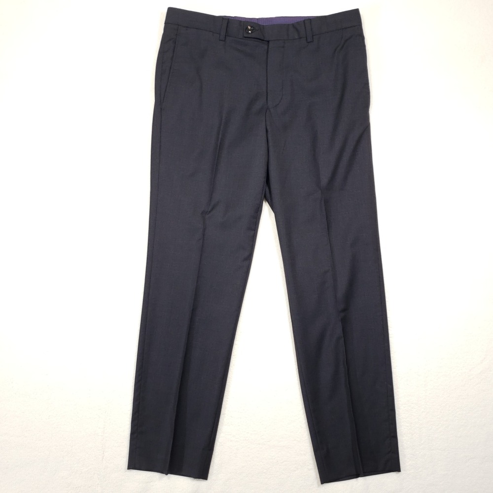 Ted Baker Jefferson Pant Mens 34R Gray 100% Wool Dress Trousers‎ TB682131